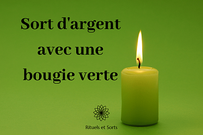 Rituel d'argent avec bougie verte